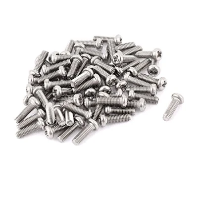 Image of sourcingmap M2.5 x 8mm 304 Stainless Steel Phillips Pan Head Screws Bolt 60pcs