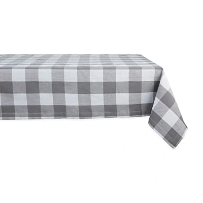 Image of DII Buffalo Check Collection Classic Farmhouse Tablecloth 60x84 Grey and White