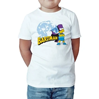 Image of The Simpsons Kid&#039;s Bartman Watcher T Shirt White 9 11