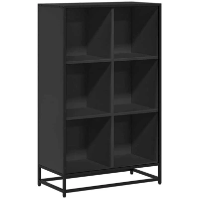 Image of vidaXL Book Cabinet Black 65.5x33x107.5 cm Engineered Wood