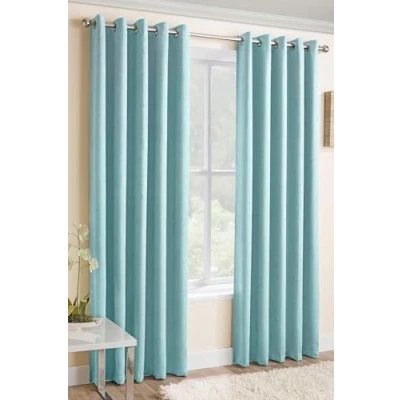 Image of Enhanced Living Vogue Thermal Curtains for Bedroom 66 x 54 inch (168x137cm) Eyelet Room Noise Reducing &amp; Dim Out Curtain Pair Sky Blue
