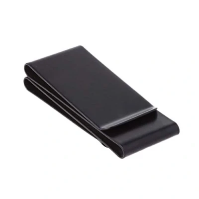 Image of WOWOWO Stainless Steel Slim Double sided Money Clip Purse Wallet Credit Card ID Holder,Black,6x2.6x1.2cm