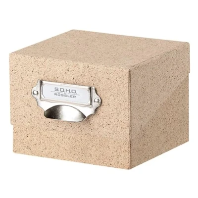 Image of Rössler Papier 1325452390 S.O.H.O. Photo Box Storage Box, Cacao, 167 x 125 152 mm, with Writeable Insert, Pack of 1, Index DIN A6