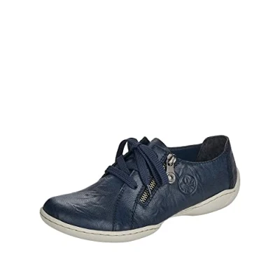 Image of Rieker Women&#039;s Damen 58821 Halbschuhe Low Top Sneakers, Blue, 3.5 UK