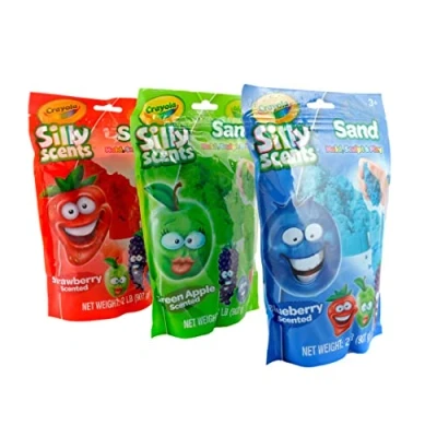 Image of Crayola Silly Scents Sand Children&#039;s Moulding and Sculpting Soft, Fruit Scented, Brightly Coloured in Red, Blue, Green or Purple One Colour Provided Re Sealable 2lb/32oz/912g Polybag