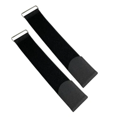 Image of Pack of 2 Heavy Duty Metal Buckle Hook and Loop Strap Fastener Cable Ties re usable Straps (6cmx40cm)