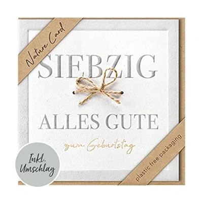 Image of bsb 70th Birthday Card Nature Sustainable Cards with Envelope Women &amp; Men Greeting 15.5 x cm