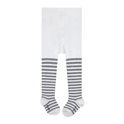 Image of FALKE Unisex Baby Stripe B TI Cotton Patterned 1 Pair Tights, White (Off 2041) new eco friendly, 6 months