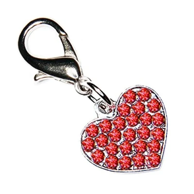 Image of SKS Crystal Diamante Clip On Heart Charm