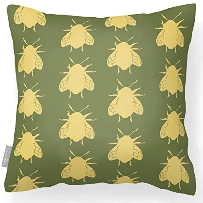 Image of Izabela Peters Outdoor Cushions Waterproof, 43 cm, Filled Cushion, Bees Sage, Garden Furniture Cushions, Seat Chair
