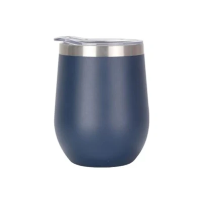 Image of Gteller 12 oz Stainless Steel Wine Tumbler Stemless Glasses with Lid, Double Wall Insulated Travel Mug Perfect for Wine, Coffee, Drinks, Champagne, Cocktails (Blue)