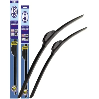 Image of Fits Chevrolet Cruze Models 2009 To 2021 Alca Germany Super Flat Wiper Blades Front Replacement Set ASF2418H
