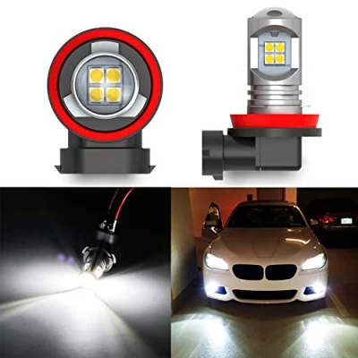 Image of H8 H9 H11 LED Fog Light Bulb DC 10 30V 6000K Xenon White Super Bright Replacement for Car Daytime Running Lights DRL or Halogen (2 Pieces)