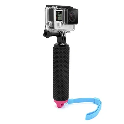 Image of MyGadget Floating Grip Handle Waterproof Float Pole with non slip Handler Hand Stick Compatible GoPro Hero 10 9 8 7 Xiaomi Yi Insta360 Pink
