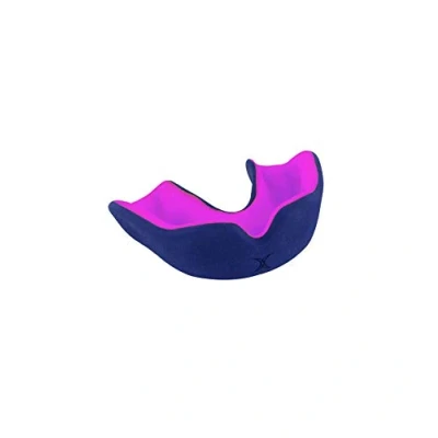 Image of Gilbert Children&#039;s Rugby Orthodontics Teeth Protector X Brace Dual Density Navy/Pink