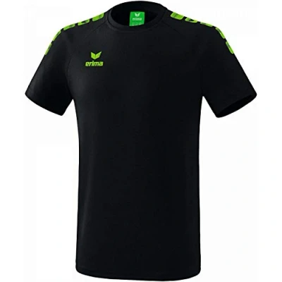 Image of Erima Men Essential 5 C T Shirt Black/Green Gecko, Large