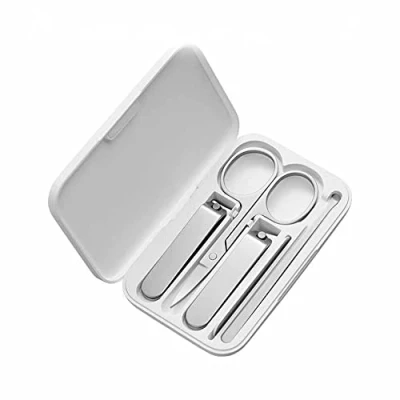 Image of Xiaomi Mijia Stainless Steel Nail Clippers Set, Magnetic Absorption, Includes Trimmer, Pedicure Care, Clippers, Earpick, File, Storage Box
