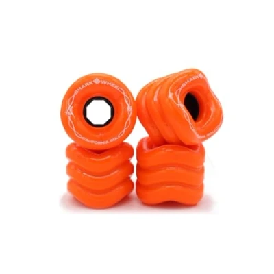 Image of Shark Wheel 60 mm 78a, Skateboard Cruising Wheels, California Roll, Orange, Set of 4 Wheels