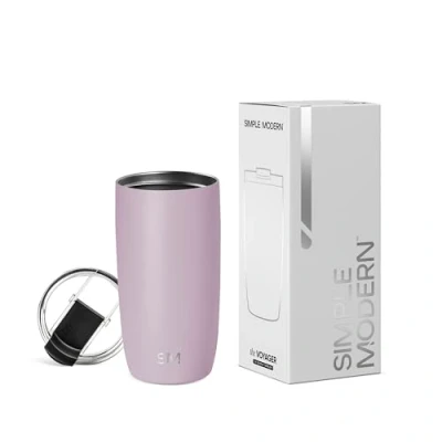 Image of Simple Modern Travel Coffee Mug Tumbler with Flip Lid Insulated Stainless Steel Iced Cup Gifts for Women &amp; Men Voyager Collection 470ml Lavender Mist