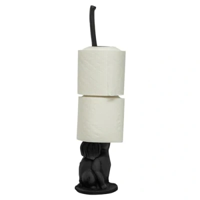 Image of Woodside Cast Iron Free Standing Baby Elephant Toilet Paper/Loo Roll Holder Stand, Decorative Bathroom Accessory, Novelty Design