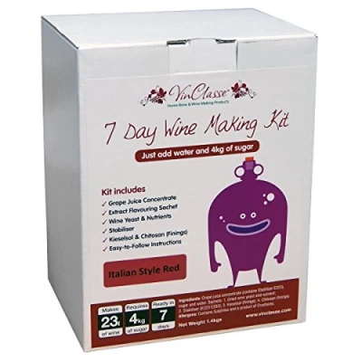 Image of VinClasse Italian Style Red Wine 7 Day (Sugar Required) Ingredient Kit for 30 Bottles