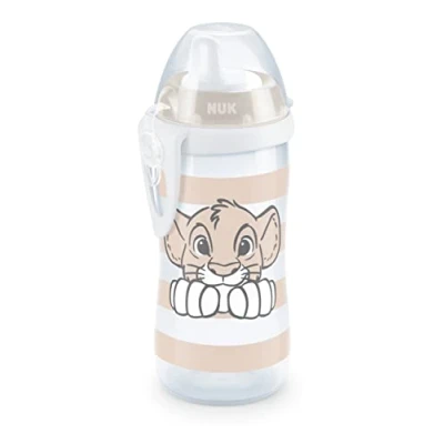 Image of NUK Disney Lion King Kiddy Cup with Hard Spout, 300 ml, Leak Proof, from 12 Months, BPA Free, Beige, Pack of 1