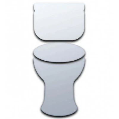 Image of Super Cool Creations Plain Toilet Door Sign Mirror 12cm x 5cm