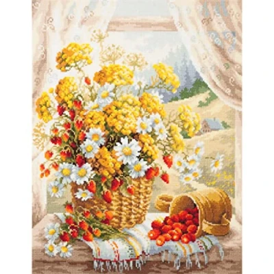 Image of magic needle 100 181 ZW Honey Aroma Counted Cross Stitch Kit with Zweigart Edition Cotton Multi Coloured 32 x 40 cm