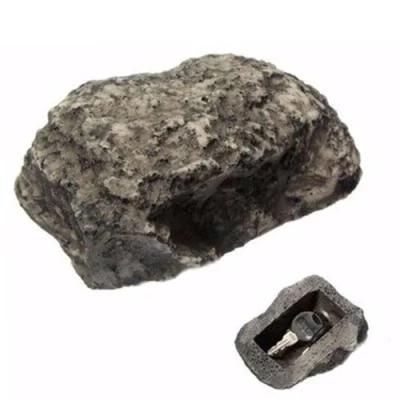 Image of Lokatall Key Hider Fake Rock Safe Holder Rock, Resin Storage Box Hidden Stone Case Home Secret Spare Keeper for Outdoor Garden Yard Security Decor Geocaching