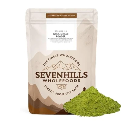 Image of Sevenhills Wholefoods Organic Wheatgrass Powder, European (EU) 1kg Cultivated in Europe High Vitamin C and Iron
