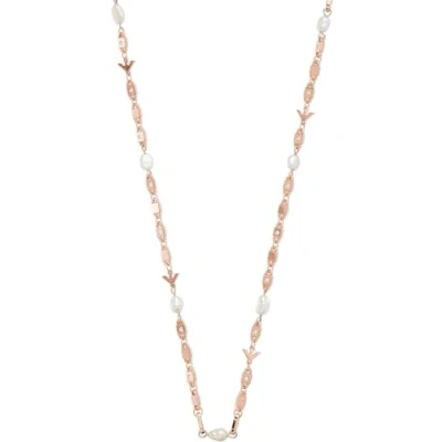 Image of Emporio Armani EG3448221 women chain silver 925 rose white freshwater pearl 47.5cm
