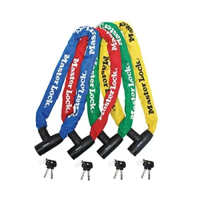 Image of MASTER Lock Bike Chain [Key] [90 cm Chain] [Random Color] 8391EURDPROCOL Ideal for Bike, Electric Mountain Road Folding