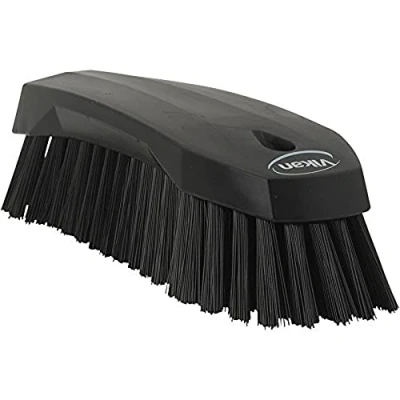 Image of Vikan 38909 Brush,Scrub,Stiff,8&quot;,PP/PBT,Black