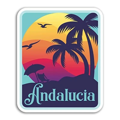 Image of 2 x 10cm Andalucia Vinyl Stickers Spain Travel Sticker Laptop Luggage #18149 (10cm Tall)