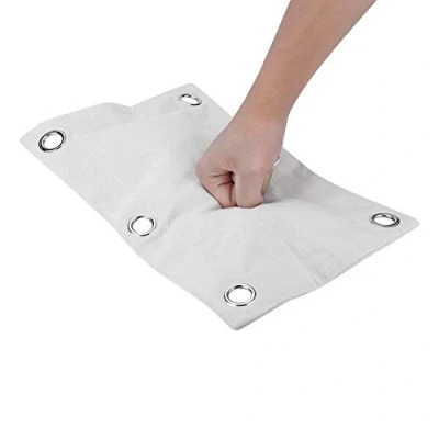 Image of HYFAN Canvas Wall Bag for Wing Chun Kung Fu Boxing Training Punch Striking Sand (Small, White)