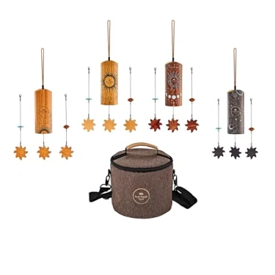 Image of Cosmic Bamboo Chimes Set For Calming Meditation, ASMR, Sound Healing Therapy, and Yoga