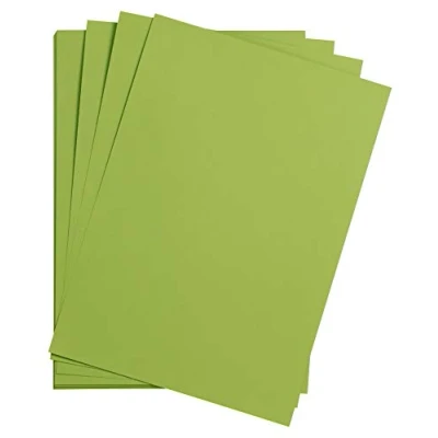 Image of Clairefontaine Ref 975252C Maya Smooth Coloured Drawing Card (Pack of 25 Sheets) 185gsm A4 (29.7 x 21cm) Moss Green Colour Deep Dyed, Acid Free, pH Neutral
