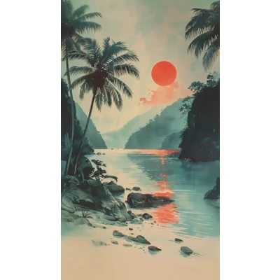 Image of Metropolitan Stories Mural Tropical Sunset 790165
