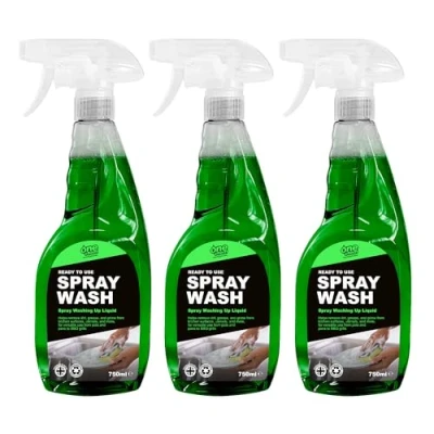 Image of One Chem Spray Washing Up Liquid 3 x 750 ml for Dishes, Kitchen Surfaces, Utensils and Appliances, Removes Dirt, Grease Grime, Leaves a Brilliant Shine