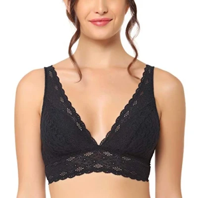 Image of Wacoal Women&#039;s Halo Lace Wire Free Convertible Bra, Opaque, Black, 38
