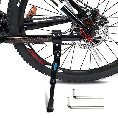 Image of Bike Kickstand Kids Adjustable Rear Side Aluminum Alloy Bicycle Stand Fit for 1618&quot; 20&quot; 22“Bike Kick Mountain Road Bicycles