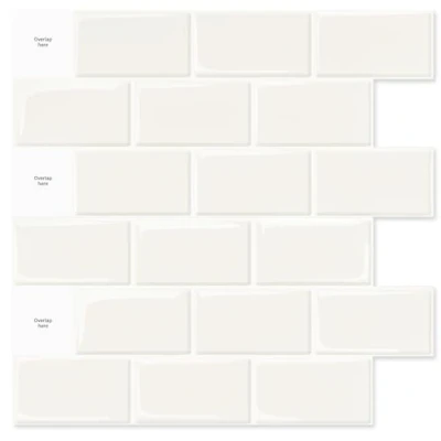 Image of Art3d 10 Sheets Peel and Stick Tile Backsplash 12&quot;x12&quot; Premium Kitchen Tile, Self Adhesive White Tiles for Bathroom