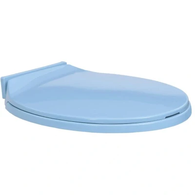 Image of vidaXL Soft Close Toilet Seat Blue Oval