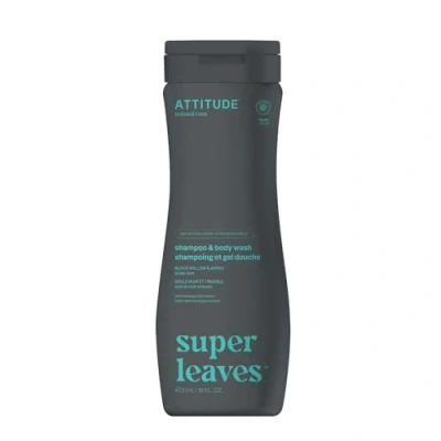 Image of ATTITUDE 2 in 1 Body Wash and Hair Shampoo, EWG Verified Shower Gel, Dermatologically Tested, Made with Naturally Derived Ingredients, Vegan Personal Care, Black Willow Aspen, 473 mL