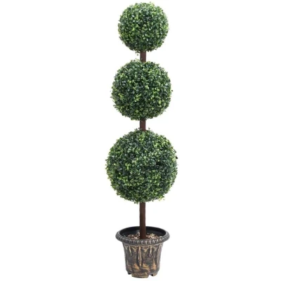 Image of vidaXL Artificial Boxwood Plant with Pot Ball Shaped Green 118 cm