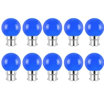 Image of WULUN 10 Pack B22 Bayonet Colored LED Light Bulbs 2W G45 Golf Ball Mini Globe Bulb Lighting Bulbs,Red for Outdoor Indoor String Patio Garden Party Christmas, Tree, Fairy Night Lights