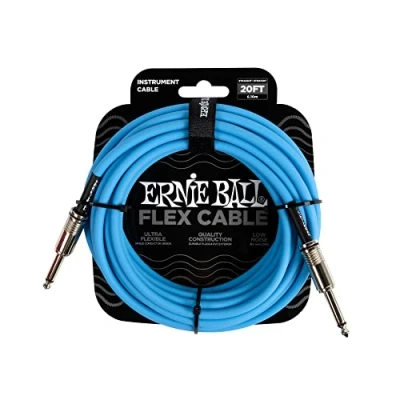 Image of Ernie Ball Flex Instrument Cable Straight/Straight 20ft Blue