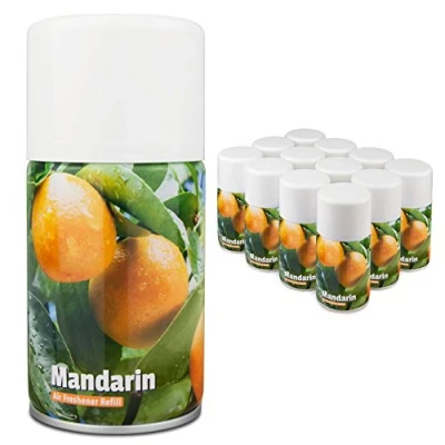 Image of DripDropDry Air Freshener Aerosol Refill Cans Automatic Dispenser Refills Mandarin 12 x 270ML