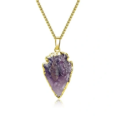 Image of COAI Arrowhead Raw Amethyst Necklace Crystal for Women