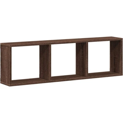 Image of vidaXL Wall Cabinet 100x16x30 cm Brown Oak Engineered Wood